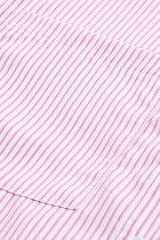 Pink Striped Casual Shirred Cuffs Shirt Lakhufashion