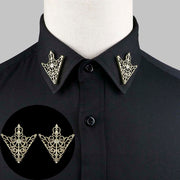 1 Pair Trendy Suit Shirt Collar Pin Tree Leaf Dragon Leopard - Lakhufashion