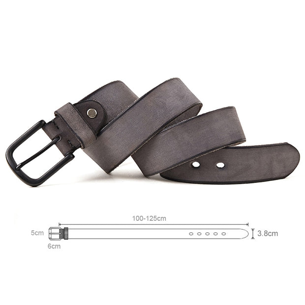 MEDYLA 100% original leather men's belt matte metal pin buckle soft tough leather belt for men without interlayer male belt