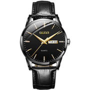 OLEVS Top Brand Men Classic Quartz Waterproof Watch Leather Strap Business Popular Casual Men Watch