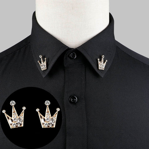 1 Pair Trendy Suit Shirt Collar Pin Tree Leaf Dragon Leopard - Lakhufashion