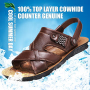 Big Size 48 Men Leather Sandals Summer Classic Men Shoes Slippers Soft Sandals Men Roman Comfortable Outdoor Walking Footwear - Lakhufashion