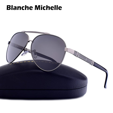 Blanche Michelle Pilot Polarized Sunglasses Men 2020 Brand Mirror Sun Glasses Driving UV400 Alloy Gafas De Sol Oculos With Box - Lakhufashion