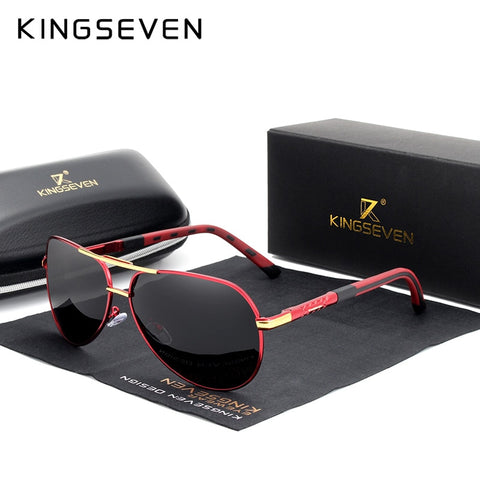 KINGSEVEN 2022 Aluminum Magnesium Men's Sunglasses Polarized Men Coating Mirror Glasses Male Eyewear Accessories For Men Oculos - Lakhufashion