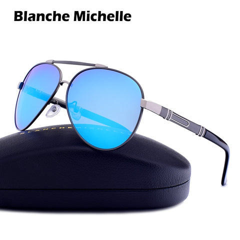 Blanche Michelle Pilot Polarized Sunglasses Men 2020 Brand Mirror Sun Glasses Driving UV400 Alloy Gafas De Sol Oculos With Box - Lakhufashion