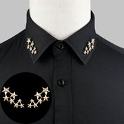 1 Pair Trendy Suit Shirt Collar Pin Tree Leaf Dragon Leopard - Lakhufashion