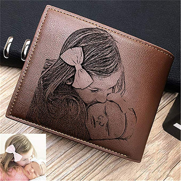 Personalized Wallets Men High Quality PU Leather for Him Engraved Wallets Men Short Purse Custom Photo Wallet Luxury Men Gift - Lakhufashion