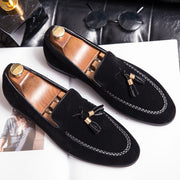 Designer New Mens Leather Casual Shoes Formal Brogue Shoes for Men Tassel Loafers Large Size Comfortable Black Brown Moccasins - Lakhufashion