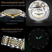 OLEVS Men Mechanical Watch Top Brand Luxury Automatic Watch Sport Stainless Steel Waterproof Watch Men relogio masculino - Lakhufashion