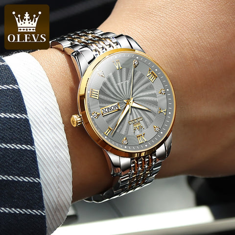 OLEVS Men Mechanical Watch Top Brand Luxury Automatic Watch Sport Stainless Steel Waterproof Watch Men relogio masculino - Lakhufashion