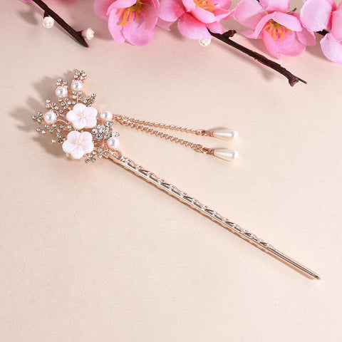 Vintage National Style Hair Stick Women Alloy Rhinestone Hairpin Woman Jewelry Elegant Hair Clip Styling Tool Accessories - Lakhufashion