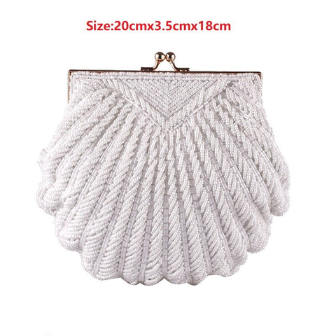 Evening Bags Women Clutch Bags Evening Clutch Bags Wedding Bridal Handbag Pearl Beaded Fashion Shell Chain Party Bags LI-383 - Lakhufashion