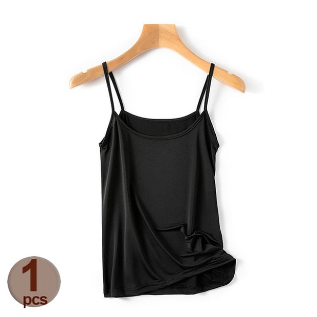 Women Summer Shirt Camisole Tank Cotton Soft Elastic Washable Wear-resistant Versatile Vest Yoga Fitness Sports Bra Underwear - Lakhufashion