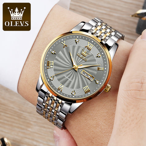 OLEVS Men Mechanical Watch Top Brand Luxury Automatic Watch Sport Stainless Steel Waterproof Watch Men relogio masculino - Lakhufashion