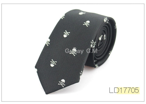New Casual Slim Skull Ties For Men Classic Polyester Neckties Fashion Man Tie for Wedding Party Male tie Neckwear - Lakhufashion