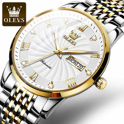 OLEVS Men Mechanical Watch Top Brand Luxury Automatic Watch Sport Stainless Steel Waterproof Watch Men relogio masculino - Lakhufashion